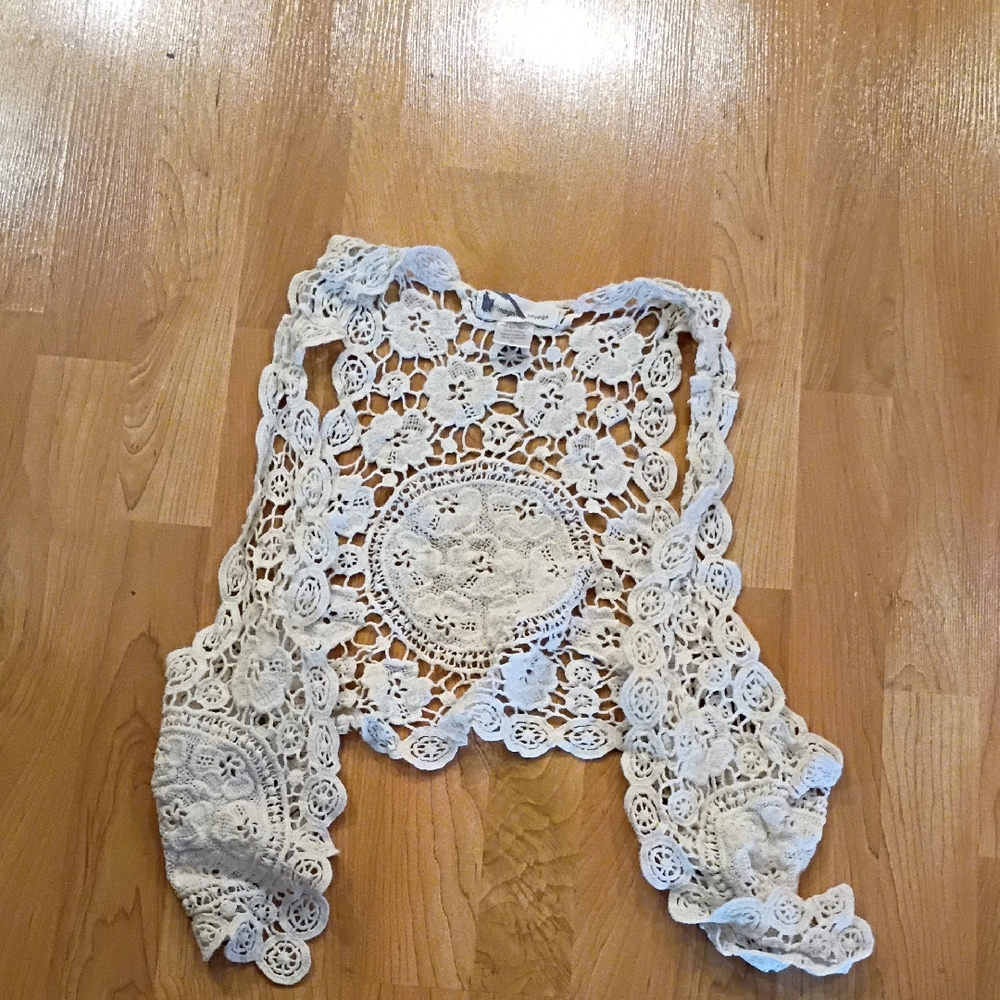 imaginary voyage White Crocheted Lace Cover-Up